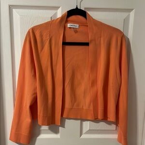 NWOT. Calvin Klein Orange Cardigan. Size L.